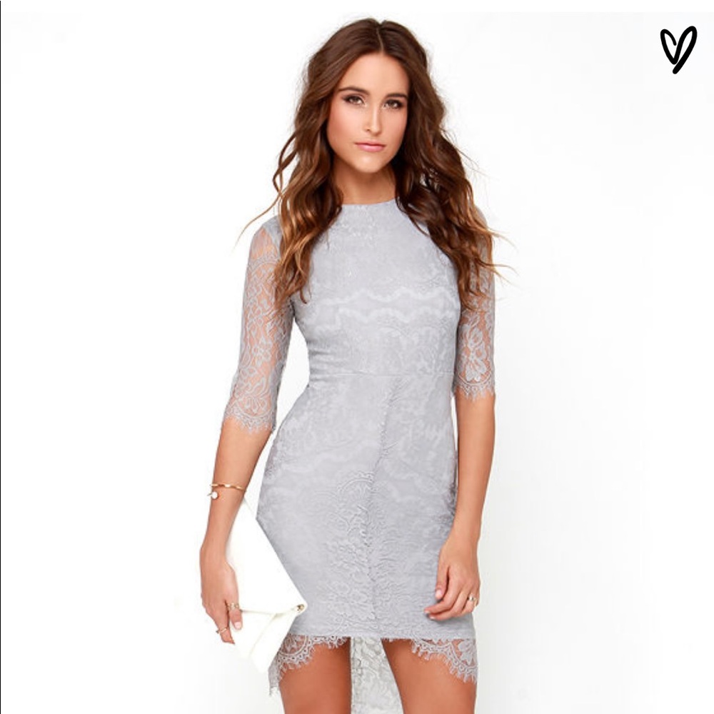 Lulu’s Grey Lace Dress